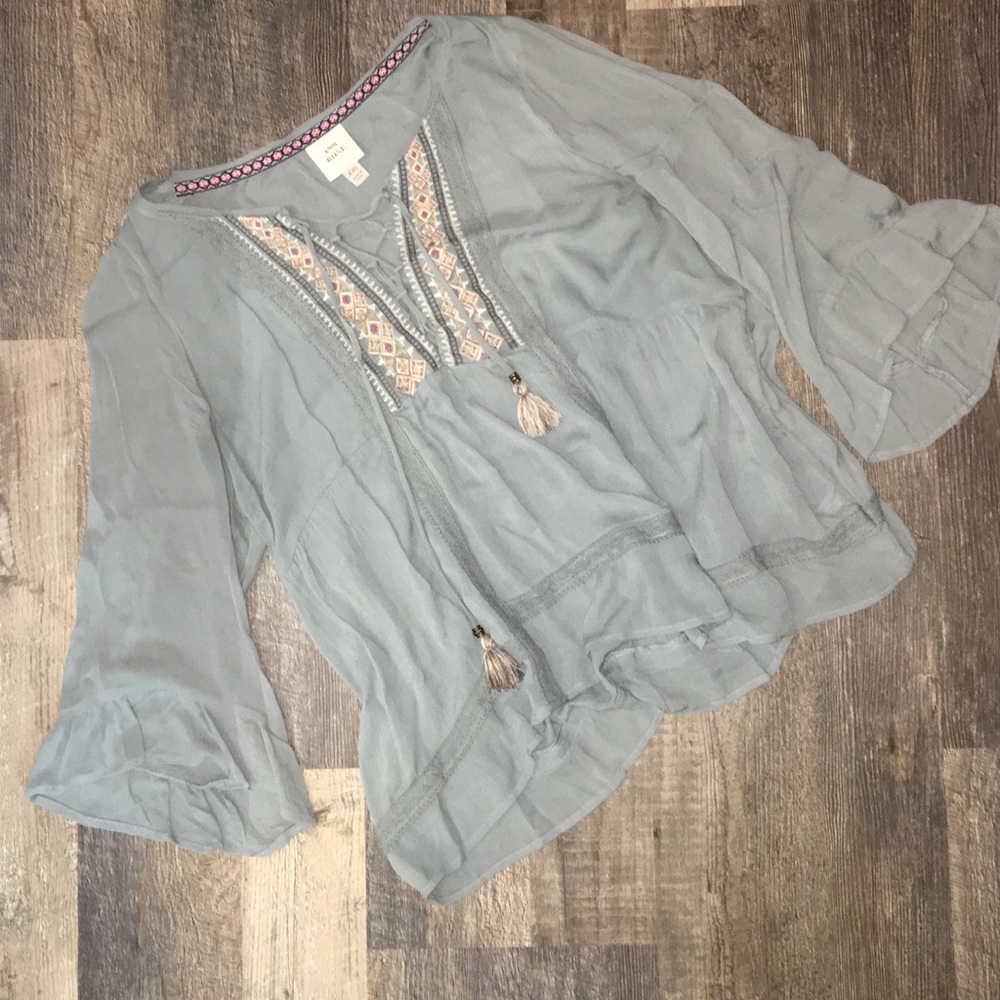 Knox Rose - Long Sleeve Peasant Blouse